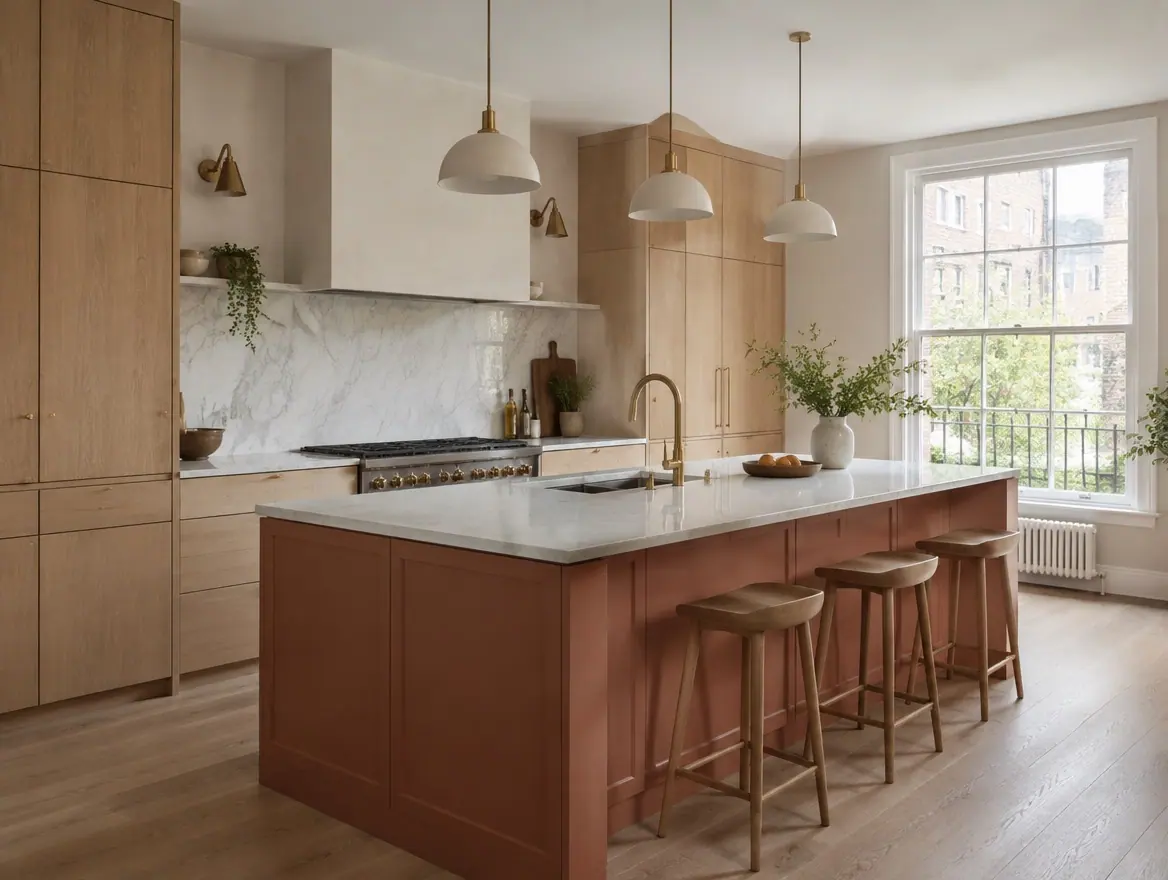 Finished kitchen with fitted cabinetry and a stone worktop